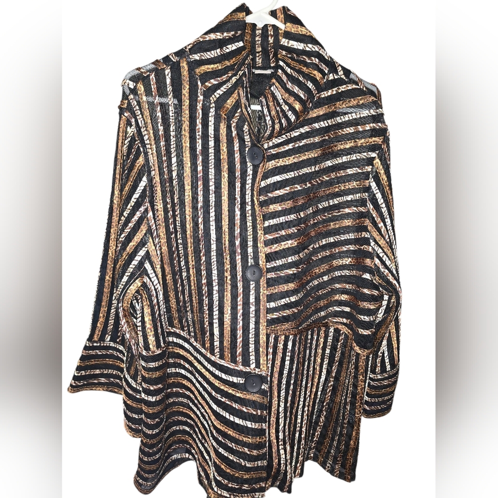 Chico's Elegant Black and Tan Jacket